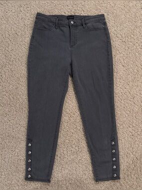 Talbots Women’s Petite Gray Denim Cotton Jegging Button Leg Jeans Size 10P
